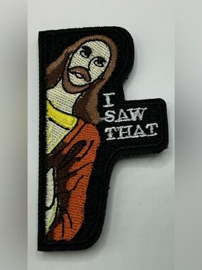 TACTICAL MORAL VELCRO PATCH JESUS I SAW THAT BLACK ORANGE